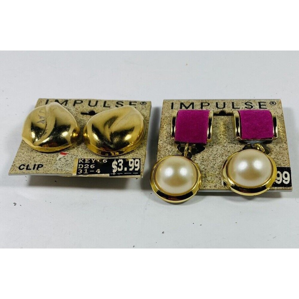 Lot of 2 Impulse Clip On Earrings